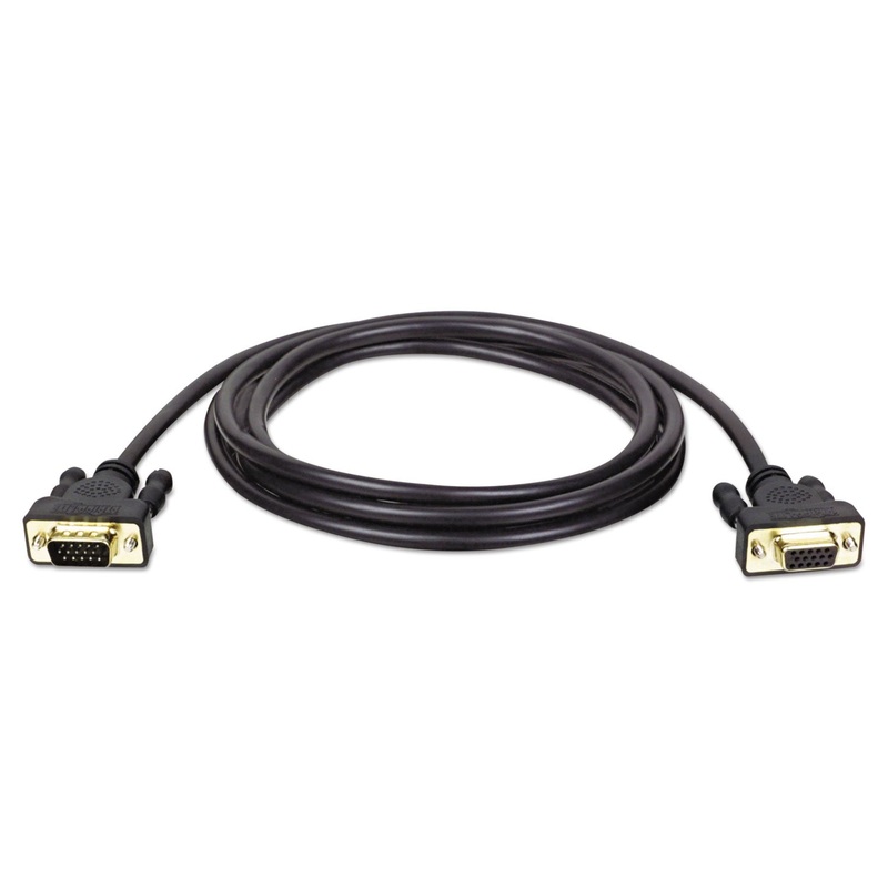 VGA MONITOR EXTENSION CABLE, 640 X 480 (HD15 M/F), 10 FT., BLACK