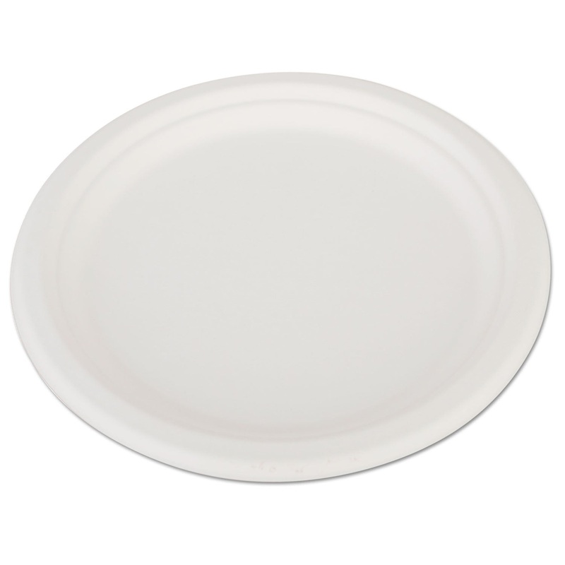Champware Heavyweight Bagasse Dinnerware, Plate, 10″, White, 500/carton