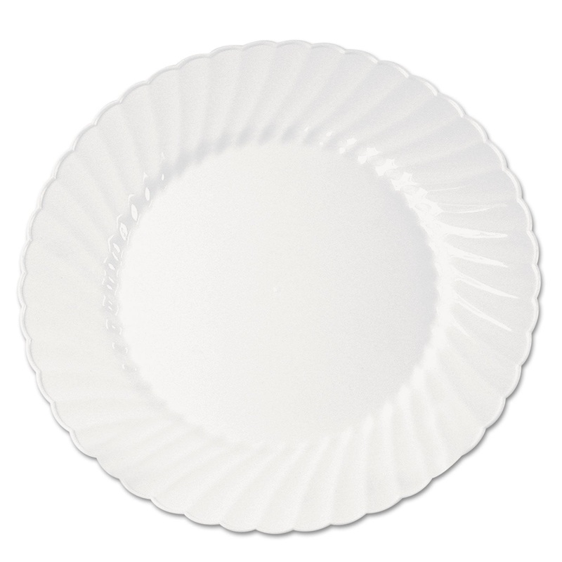 Classicware Plastic Plates, 9 Inches, White, Round, 10/pack