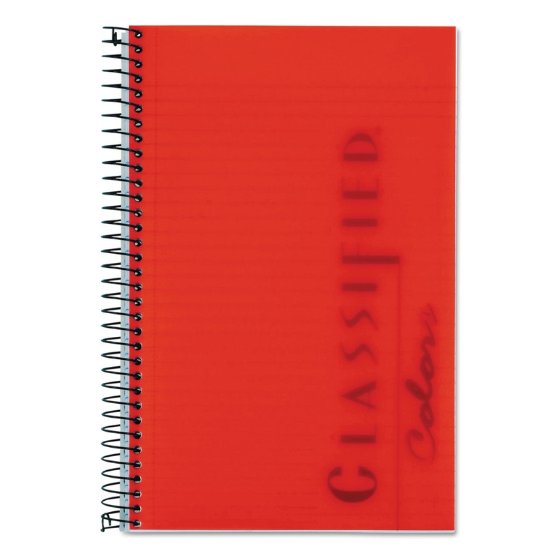 COLOR NOTEBOOKS, 1 SUBJECT, NARROW RULE, RUBY RED COVER, 8.5 X 5.5, 100 SHEETS
