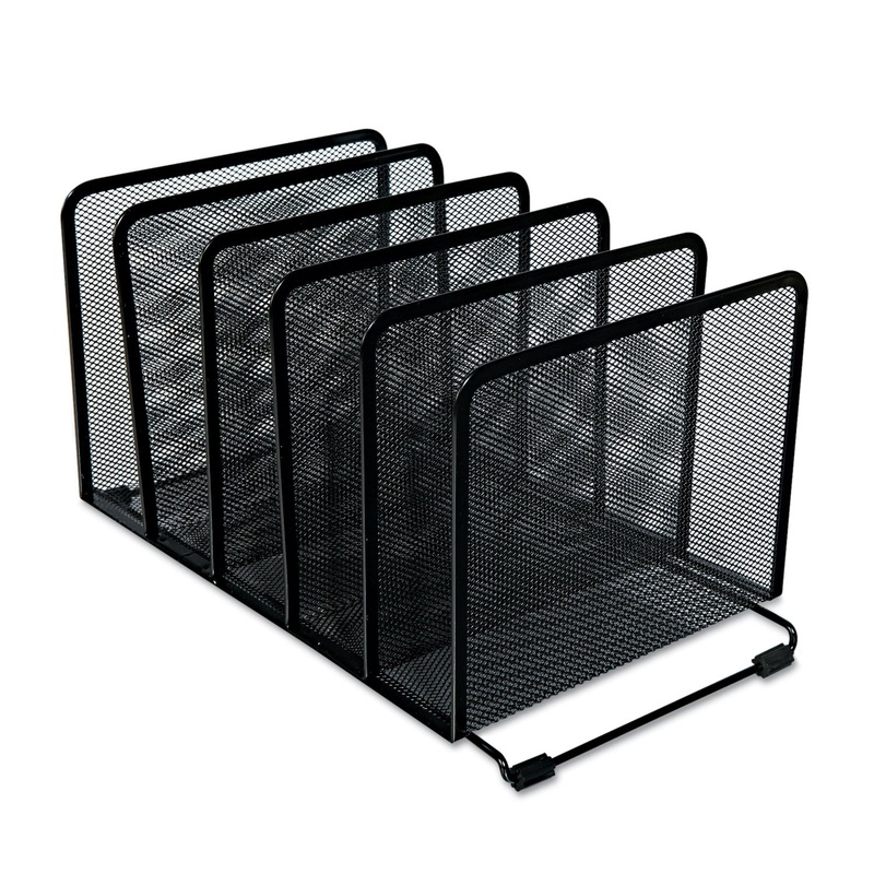 DELUXE MESH STACKING SORTER, 5 SECTIONS, LETTER TO LEGAL SIZE FILES, 14.63″ X 8.13″ X 7.5″, BLACK
