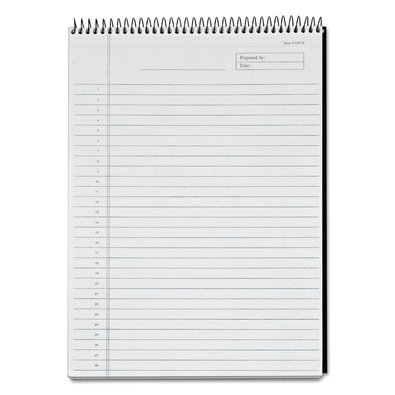 DOCKET DIAMOND TOP-WIRE PLANNING PAD, WIDE/LEGAL RULE, BLACK, 8.5 X 11.75, 60 SHEETS