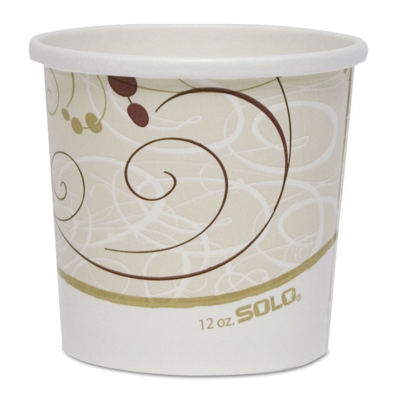 Double Poly Paper Food Containers, 12 Oz, Symphony Design, 25/pack, 20pack/crtn