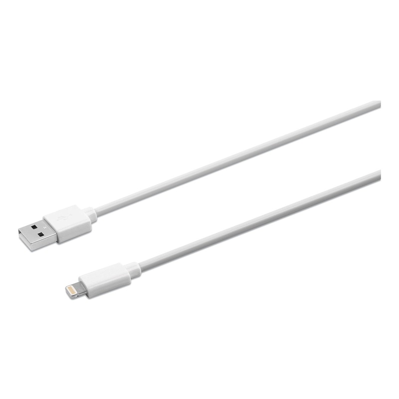 USB LIGHTNING CABLE, 6 FT, WHITE