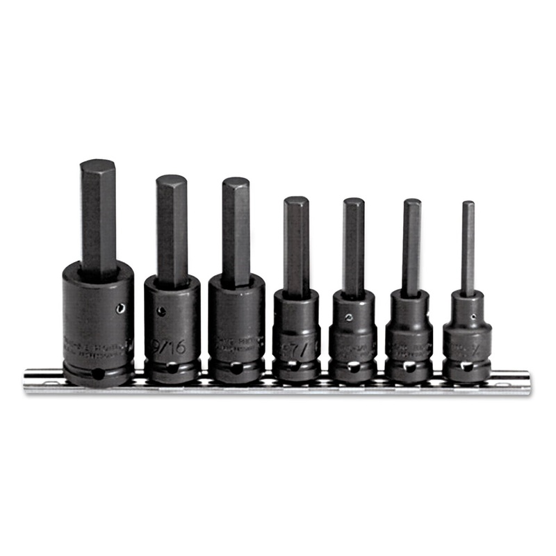 7-Piece Hex-Bit Impact Socket Set, Sae, 1/2″-Drive, 1/4″ To 5/8″