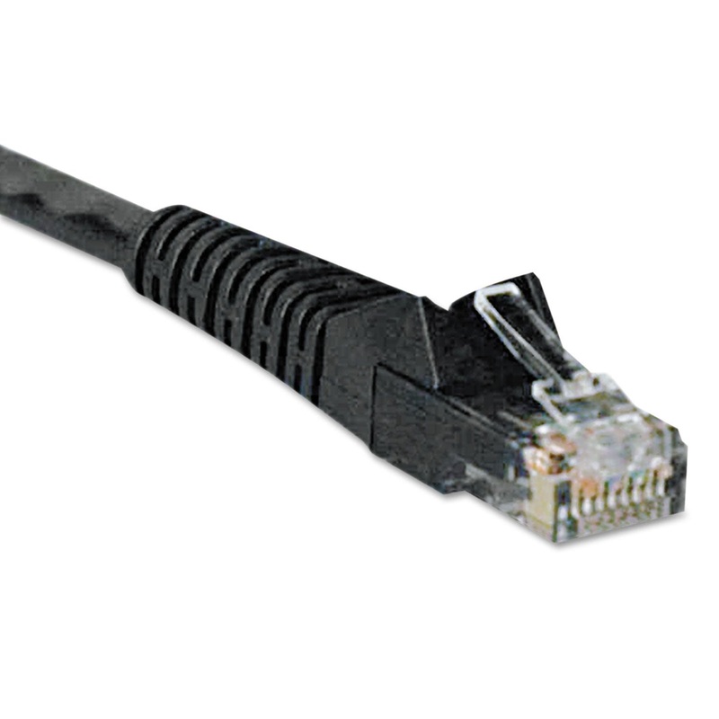 CAT6 GIGABIT SNAGLESS MOLDED PATCH CABLE, RJ45 (M/M), 25 FT., BLACK