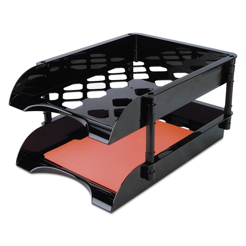 HIGH-CAPACITY TRAY SET, 2 SECTIONS, LEGAL SIZE FILES, 11.5″ X 15.5″ X 5.75″, BLACK, 2/PACK