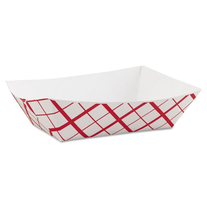 Paper Food Baskets, 3lb, Red/white, 500/carton