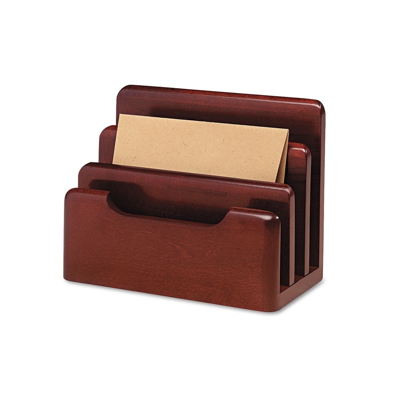 WOOD TONES DESKTOP SORTER, 3 SECTIONS, LETTER TO LEGAL SIZE FILES, 7.13″ X 4″ X 5.5″, MAHOGANY