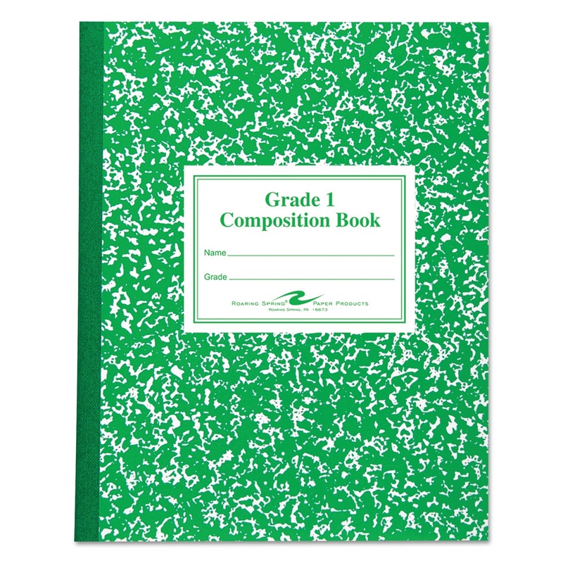 GRADE SCHOOL RULED COMPOSITION BOOK, MANUSCRIPT, GREEN, 9.75 X 7.75, 50 SHEETS