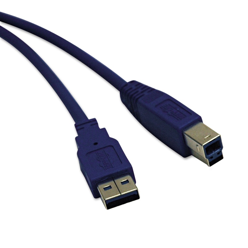 USB 3.0 SUPERSPEED DEVICE CABLE (A-B M/M), 15 FT., BLUE