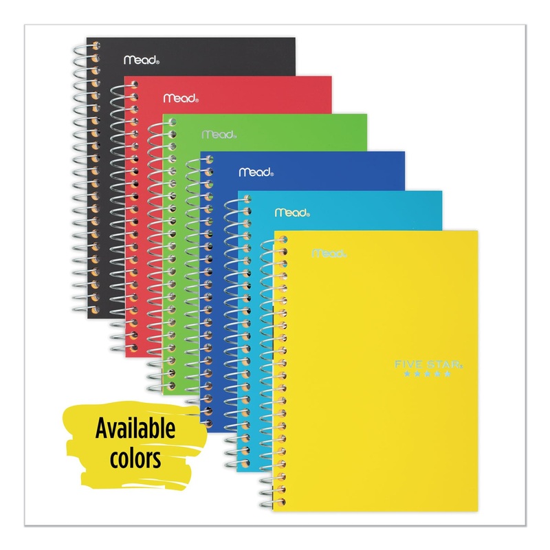 WIREBOUND NOTEBOOK, 1 SUBJECT, COLLEGE RULE, ASSORTED COLOR COVERS, 7 X 5.5, 100 SHEETS