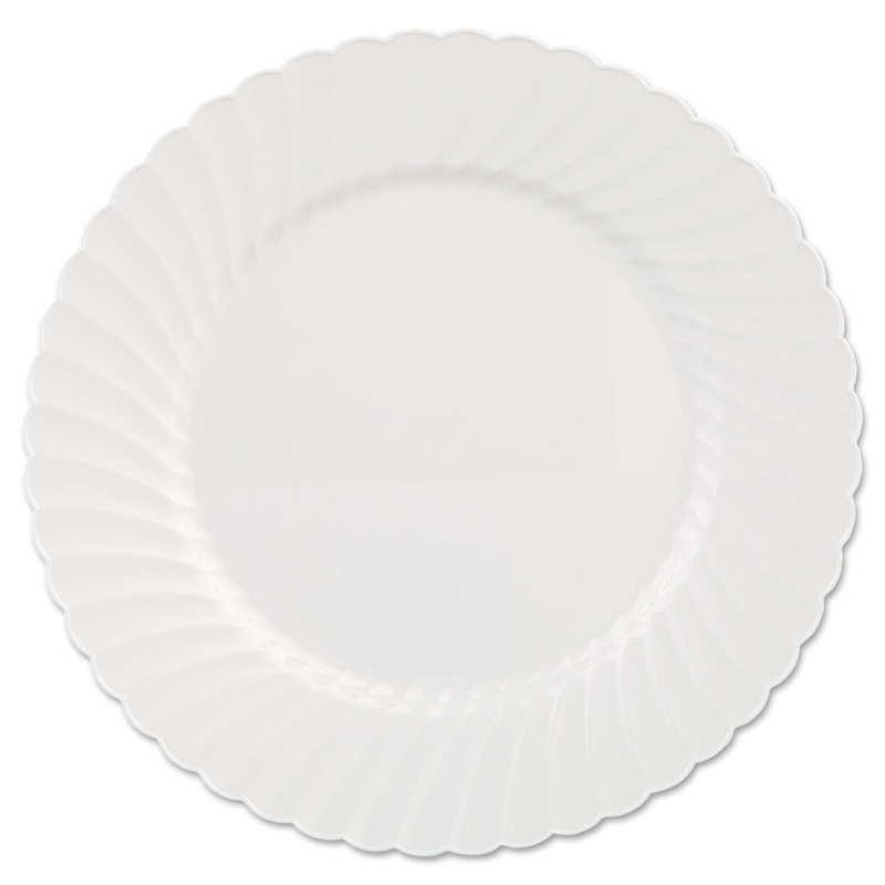 Classicware Plates, Plastic, 10.25 In, White