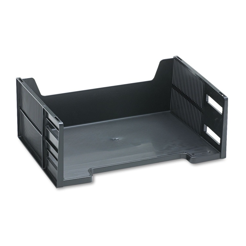 HIGH-CAPACITY STACKABLE SIDE LOAD DESK TRAYS, 1 SECTION, LETTER SIZE FILES, 8.5″ X 11″ X 5.13″, BLACK