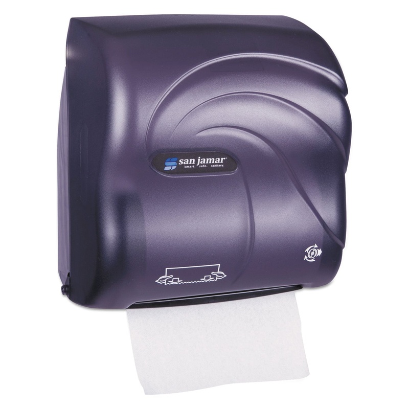 Mechanical Hands-Free Towel Dispenser, 12 3/8 X 7 5/8 X 12 1/4, Black Pearl