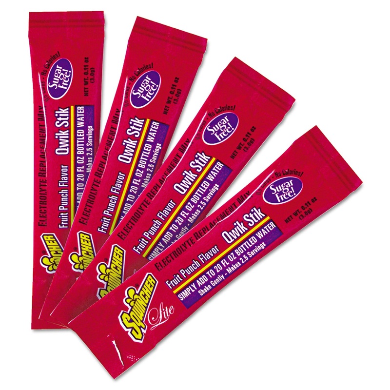 Sugar-Free Qwik Stik Energy Drink Mix, Fruit Punch, 1.26oz Packet, 500/carton