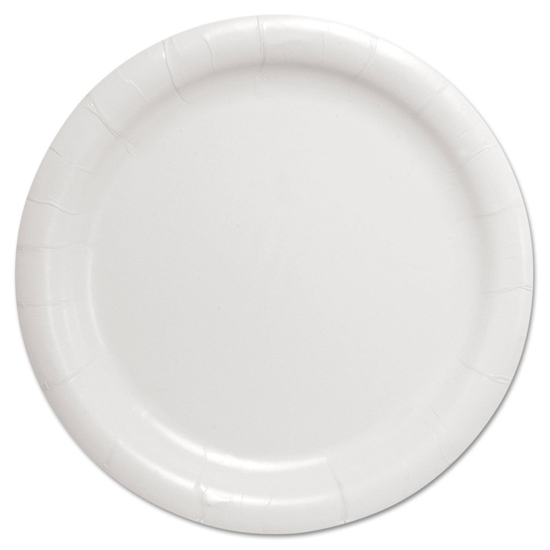 Bare Eco-Forward Clay-Coated Paper Dinnerware, Plate, 9″ Diameter, White