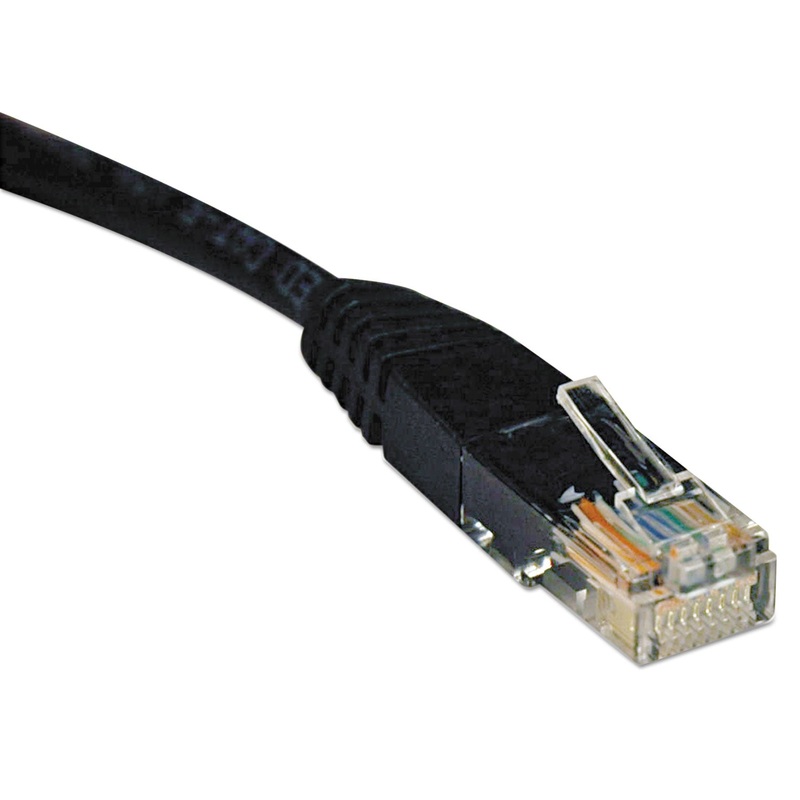 CAT5E 350MHZ MOLDED PATCH CABLE, RJ45 (M/M), 14 FT., BLACK