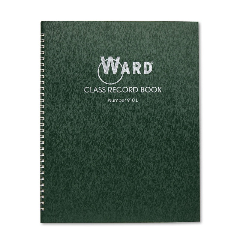 Class Record Book, 38 Students, 9-10 Week Grading, 11 X 8-1/2, Green