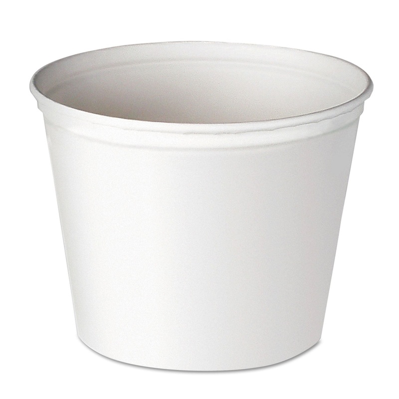 Double Wrapped Paper Bucket, Waxed, White, 165oz, 100/carton