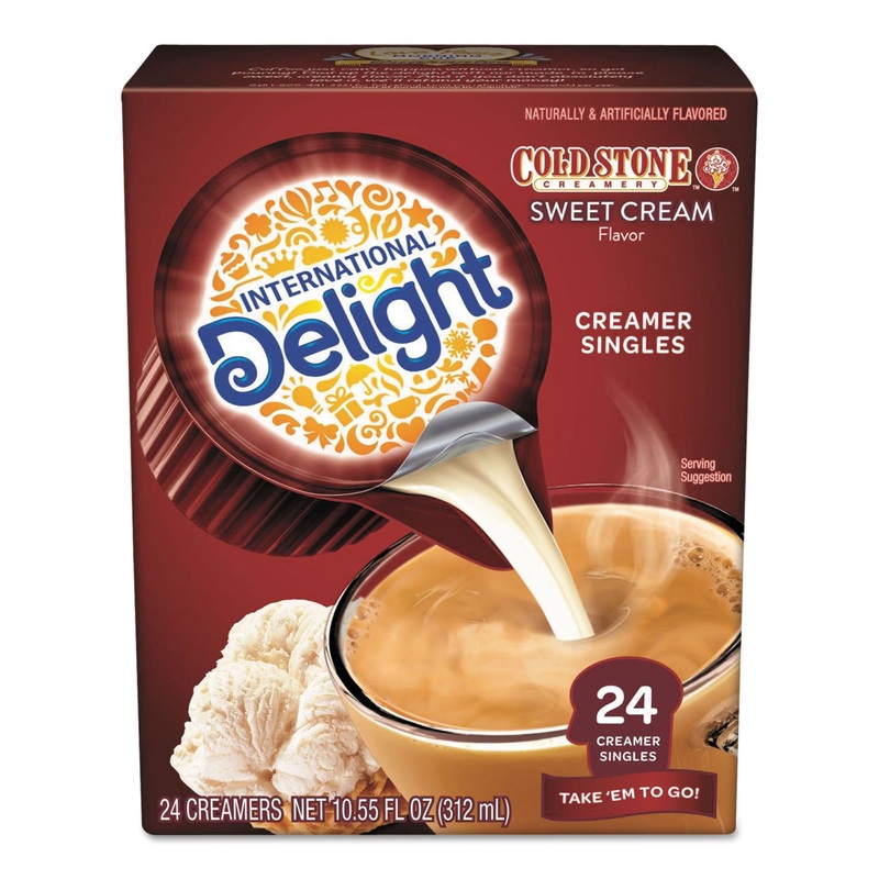 Flavored Liquid Non-Dairy Creamer, Coldstone Sweet Cream, Mini Cups, 24/box