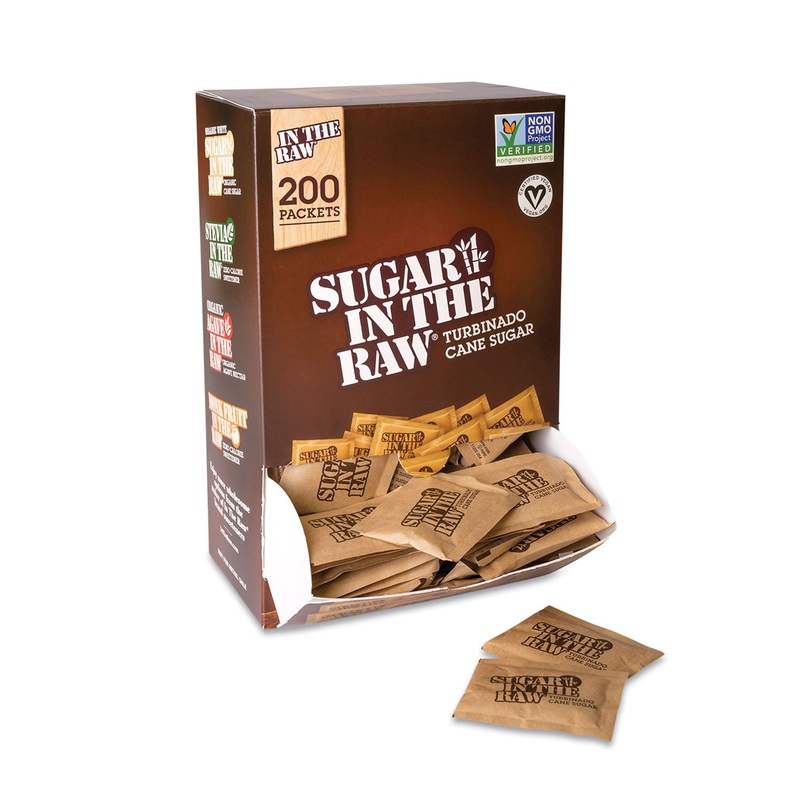 Unrefined Sugar Made From Sugar Cane, 200 Packets/box