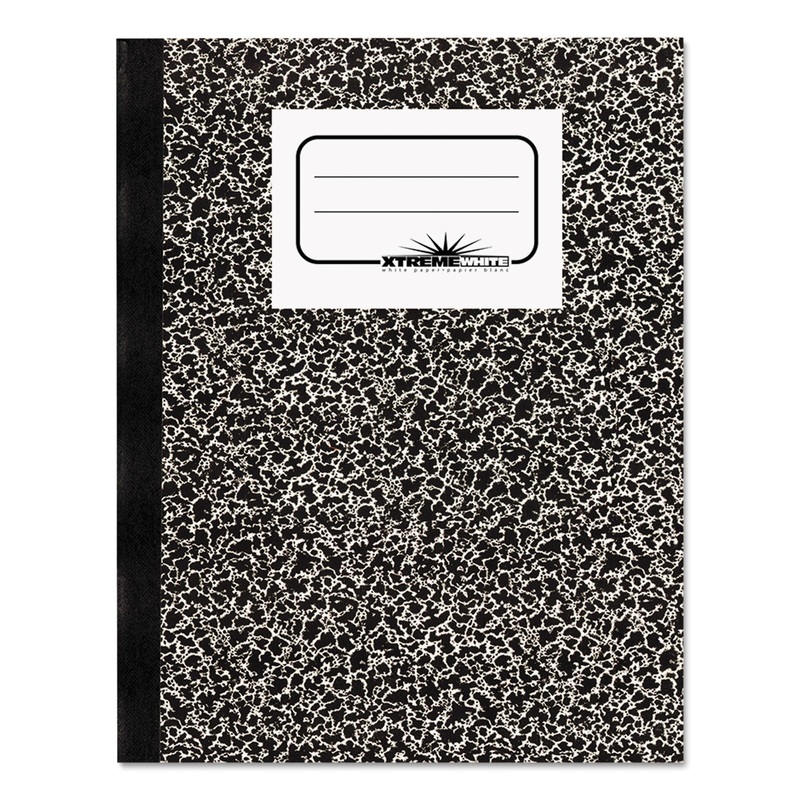 COMPOSITION NOTEBOOK, WIDE/LEGAL RULE, BLACK MARBLE COVER, 10 X 7.88, 80 SHEETS