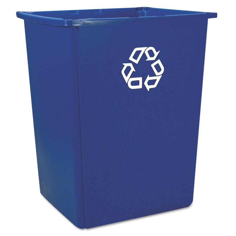 Glutton Recycling Container, Rectangular, 56 Gal, Blue