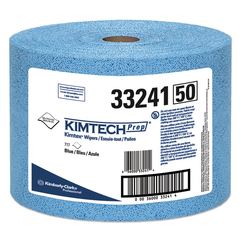 Kimtex Wipers, Jumbo Roll, 9 3/5 X 13 2/5, Blue, 717/roll