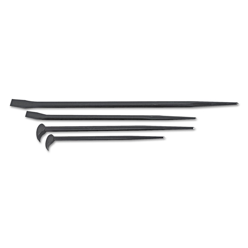 Pry Bar Set W/2 Aligning Pry Bars And 2 Rolling Head Bars; 12″,16″,18″,24″,steel