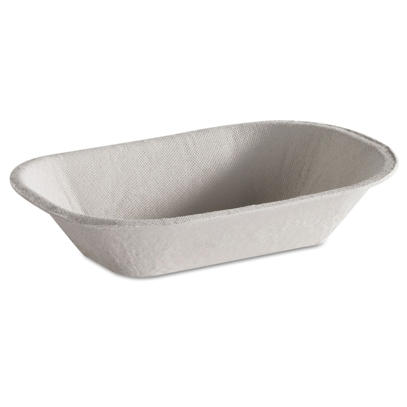 Savaday Molded Fiber Food Tray, Beige, 6×4, 250/bg, 4 Bg/ct