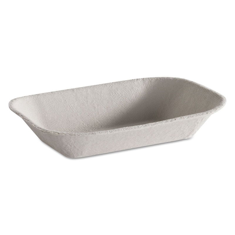 Savaday Molded Fiber Food Tray, Beige, 7×5, 250/bg, 4 Bg/ct
