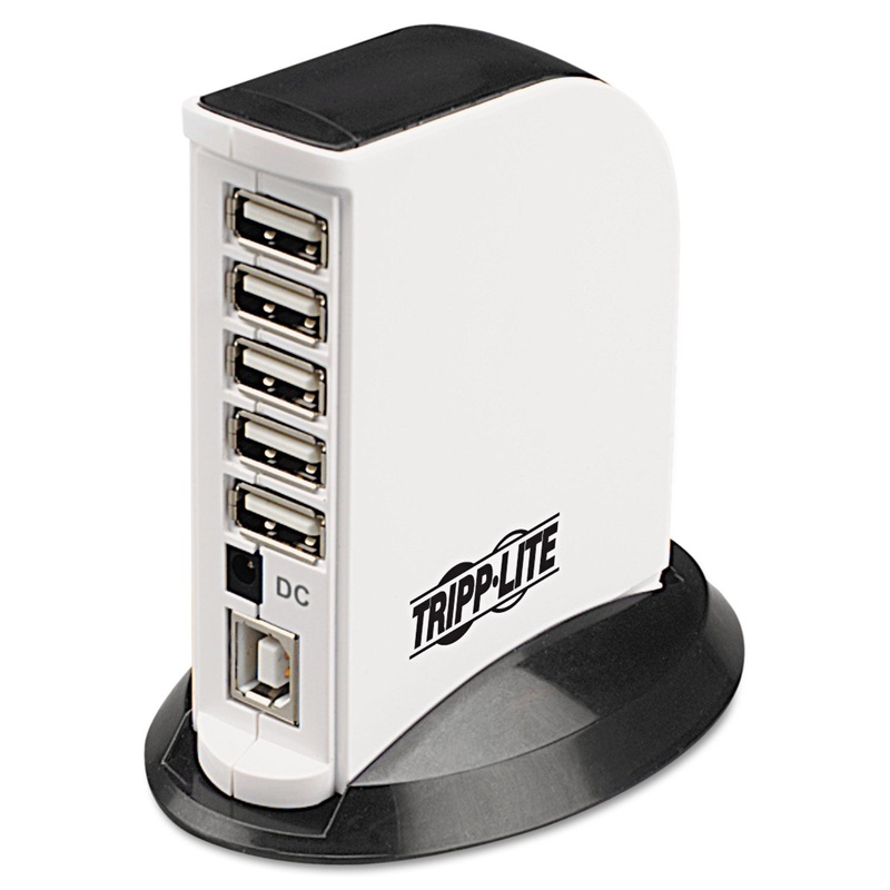USB 2.0 HUB, 7 PORTS, BLACK/WHITE
