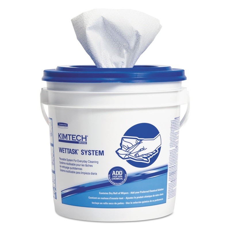 Wettask System-Bleach/disinfectant/sanitizer W/bucket,12×12.5, 90/roll, 6roll/ct