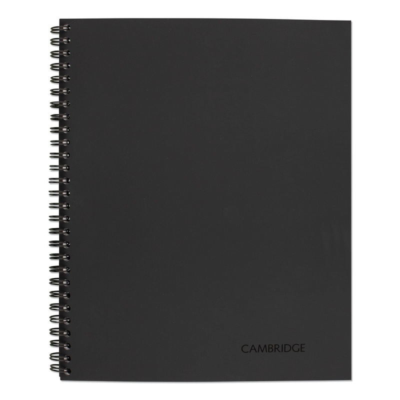 WIREBOUND BUSINESS NOTEBOOK, WIDE/LEGAL RULE, BLACK COVER, 11 X 8.5, 80 SHEETS