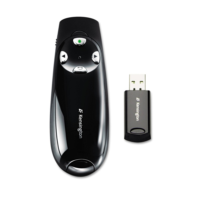 WIRELESS PRESENTER PRO WITH GREEN LASER, 150 FT. RANGE, BLACK