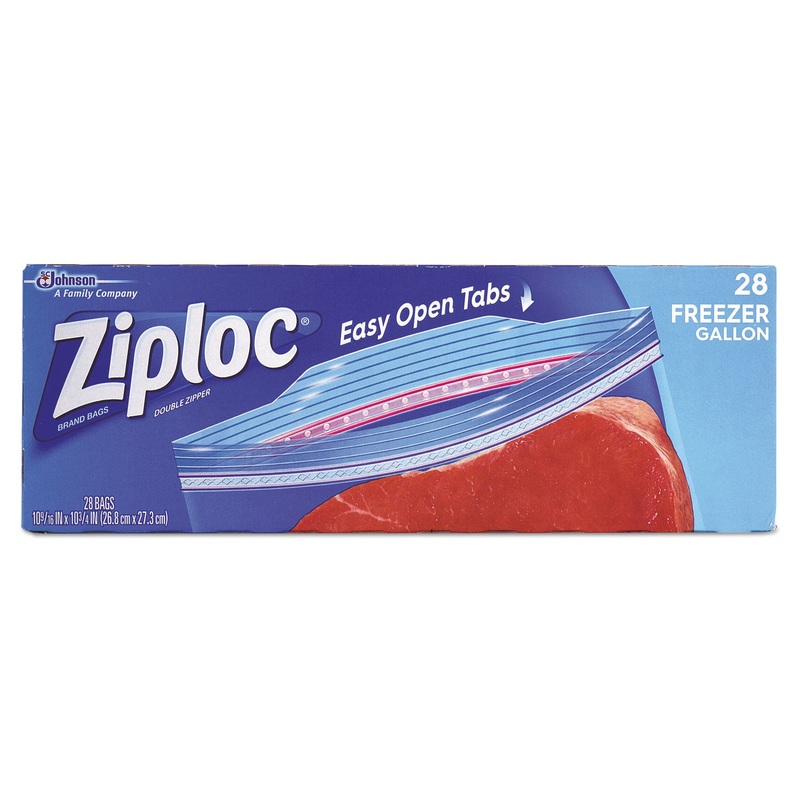 ZIPPER FREEZER BAGS, 1 GAL, 2.7 MIL, 9.6″ X 12.1″, CLEAR, 28/BOX