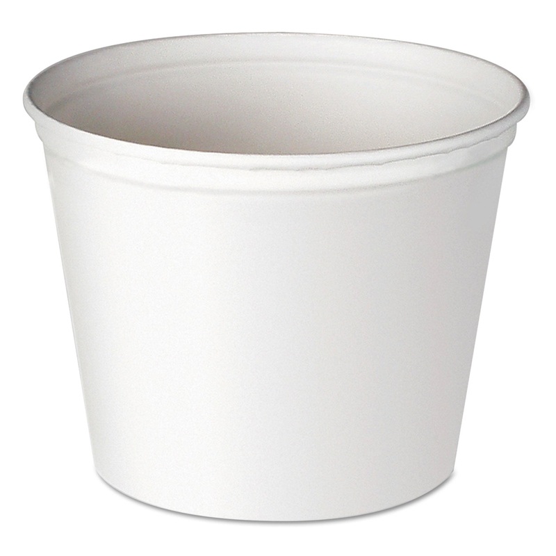 Double Wrapped Paper Bucket, Waxed, White, 83oz, 100/carton
