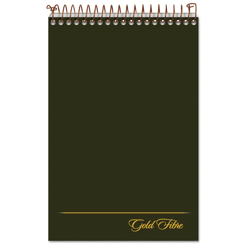 GOLD FIBRE STENO BOOKS, GREGG RULE, GREEN COVER, 6 X 9, 100 WHITE SHEETS