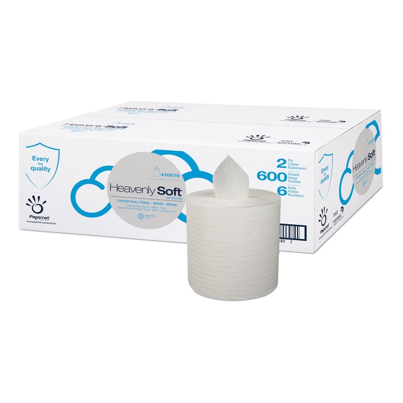HEAVENLY SOFT PAPER TOWEL, 2-PLY, 7.6″ X 9″, WHITE, 600 SHEETS/ROLL, 6 ROLLS/CT
