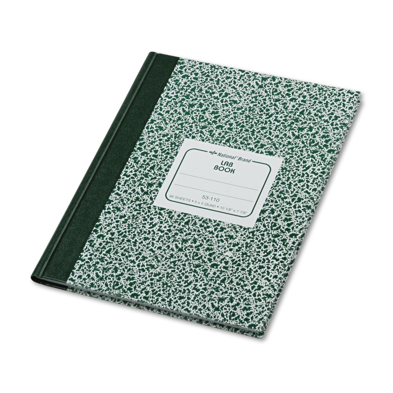 LAB NOTEBOOK, QUADRILLE, 10 1/8 X 7 7/8, WHITE, 96 SHEETS