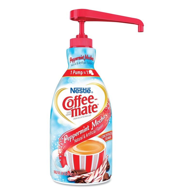 Liquid Coffee Creamer, Peppermint Mocha, 1500ml Pump Bottle