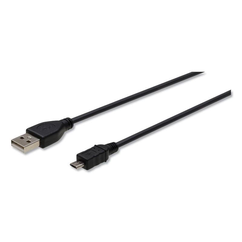 USB TO MICRO USB CABLE, 6 FT, BLACK