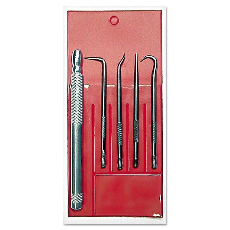 4-Way Pick Set, Carbon Steel Blades, Knurled Aluminum Handle