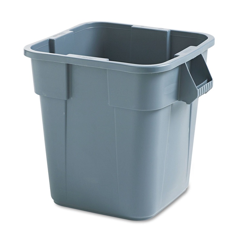 BRUTE CONTAINER, SQUARE, POLYETHYLENE, 28 GAL, GRAY