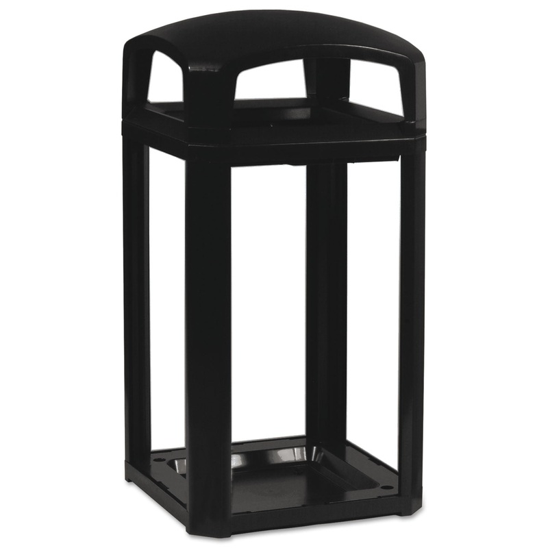 Landmark Series Classic Dome Top Container, Plastic, 50 Gal, Driftwood