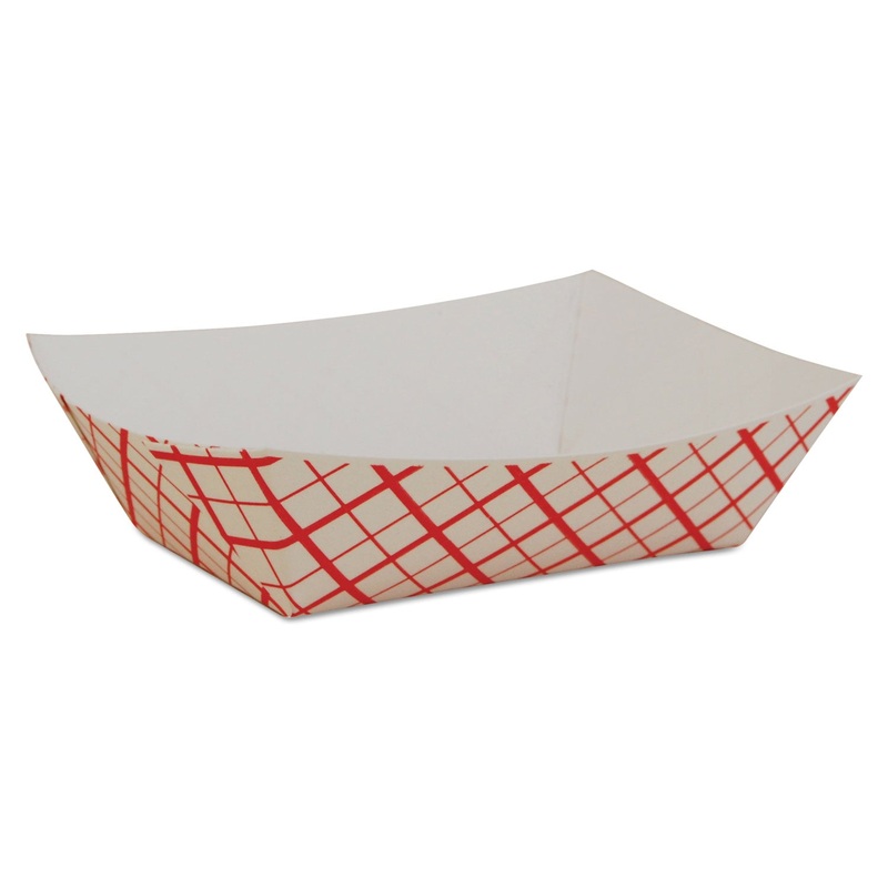 Paper Food Baskets, Red/white Checkerboard, 1/2 Lb Capacity, 1000/carton