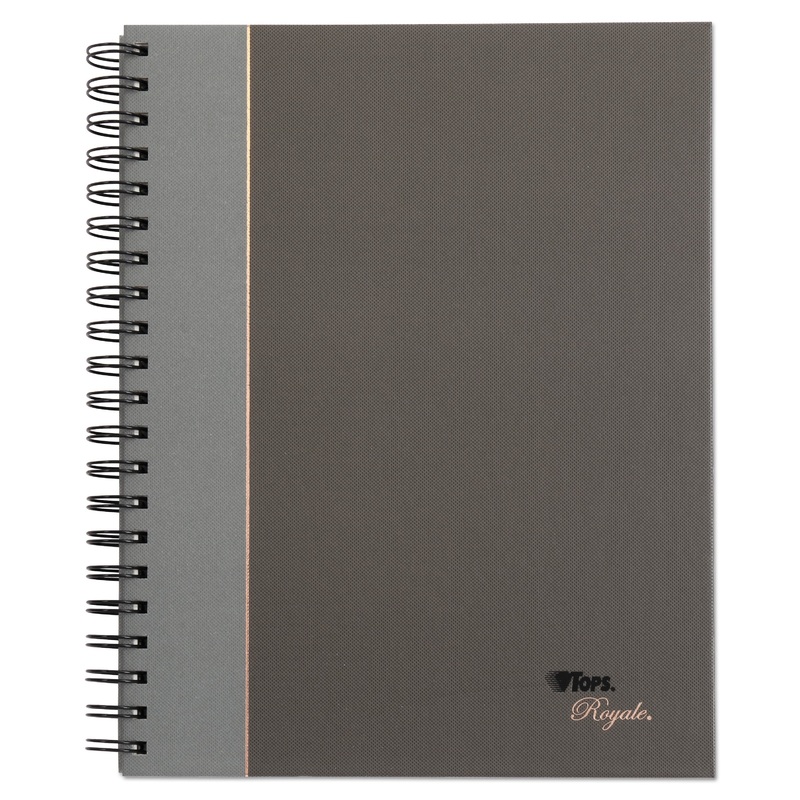 ROYALE WIREBOUND BUSINESS NOTEBOOK, COLLEGE, BLACK/GRAY, 10.5 X 8, 96 SHEETS