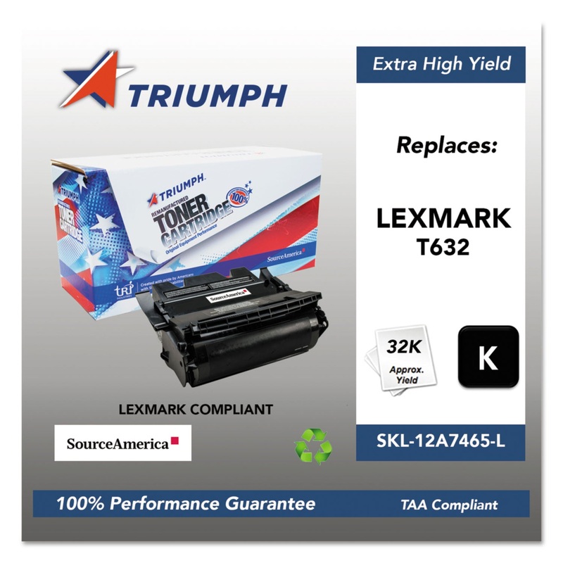 751000NSH0385 REMANUFACTURED 12A7465 EXTRA HIGH-YIELD TONER, 6000 PG-YLD, BLACK