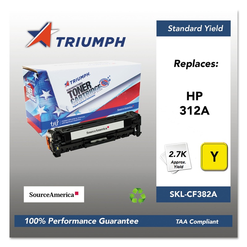 751000NSH1409 REMANUFACTURED CF382A (312A) TONER, 2700 PAGE-YIELD, YELLOW